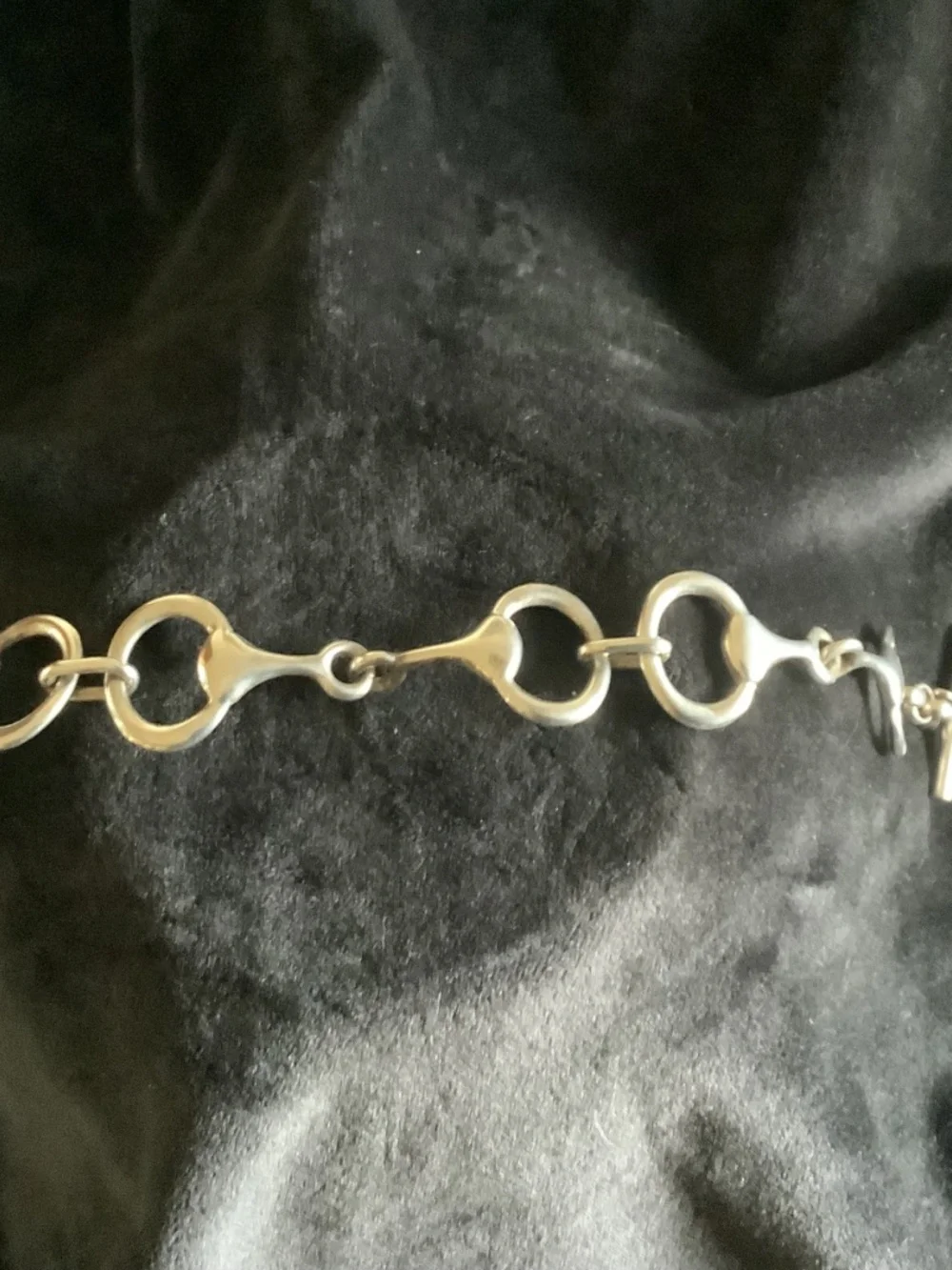 Unique Silver Horse Bit Bracelet with Toggle Closure